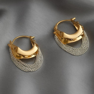 Серьги конго медь с напылением золотом 1J12087CJJ