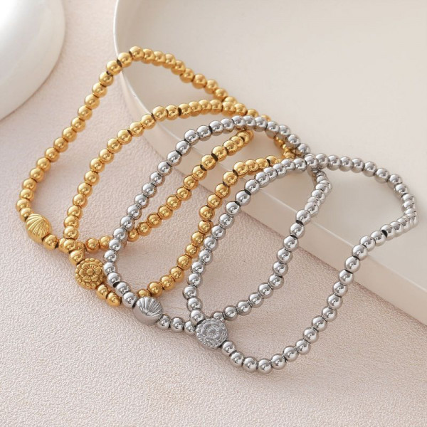 Комплект браслетов из металлических шариков CJQ17338