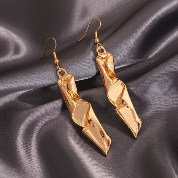 Массивные витые серьги в цвете розовое золото 1J11665CJJ