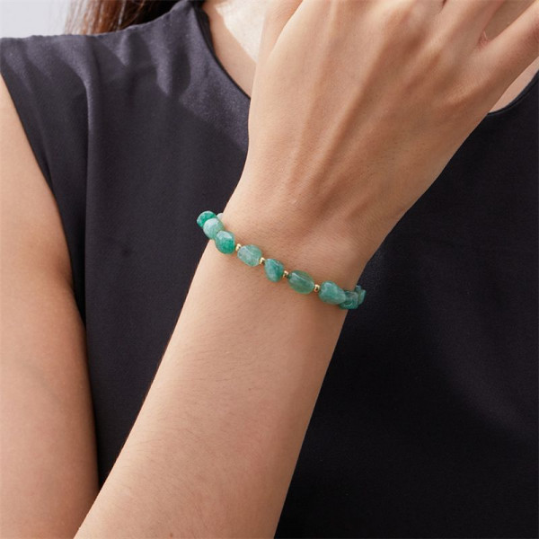 Браслет из прозрачных бусин с цветами CJT11356