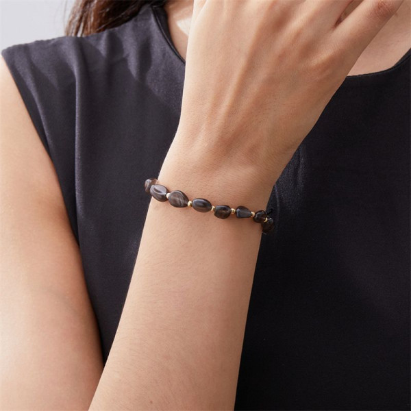 Браслет из прозрачных бусин с цветами CJT11356