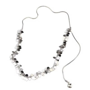 Воздушное колье из прозрачного акрила и черных бусин J10803CJJ