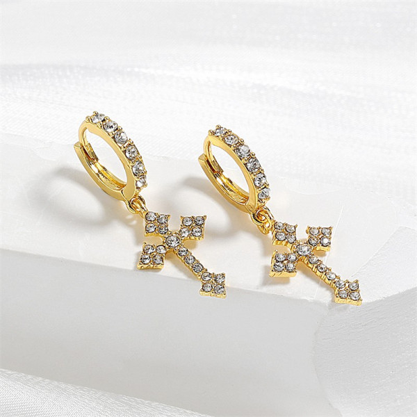 Висячие серьги с крестами из страз CJE72227