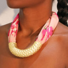 Массивный текстильный чокер с леопардовым принтом CJP62691