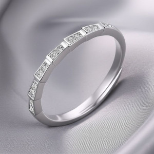 Кольцо обручальное открытое медь с напылением платиной и фианитами змея 1J11974CJJ