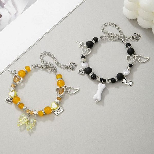 Парные браслеты супергеройский союз с яркими бусинами CJL55511