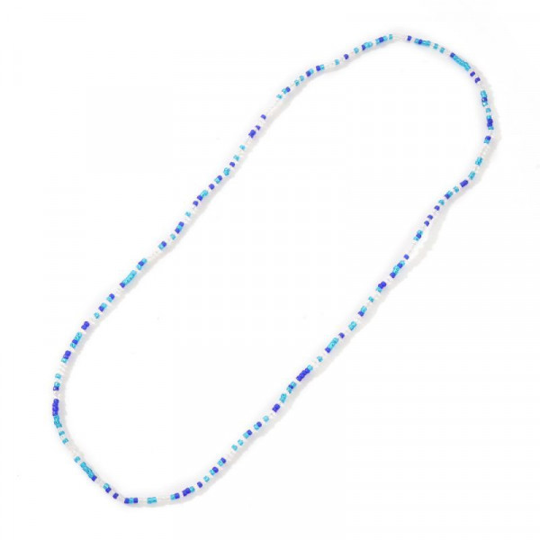 Тонкая бисерная цепочка насыщенного бирюзового цвета в этническом стиле CJH76531