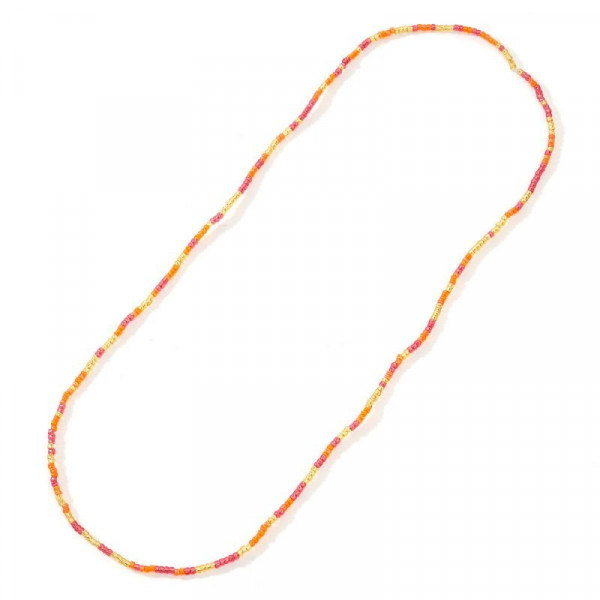 Тонкая бисерная цепочка насыщенного бирюзового цвета в этническом стиле CJH76531