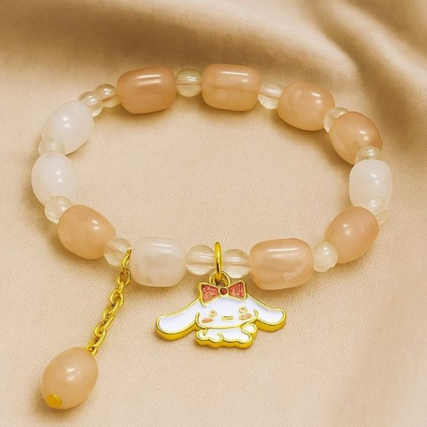 Браслет теплые оттенки с фигуркой котенка J11044CJJ