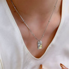 Серебристая цепочка с прямоугольной подвеской-пластиной CJL14741