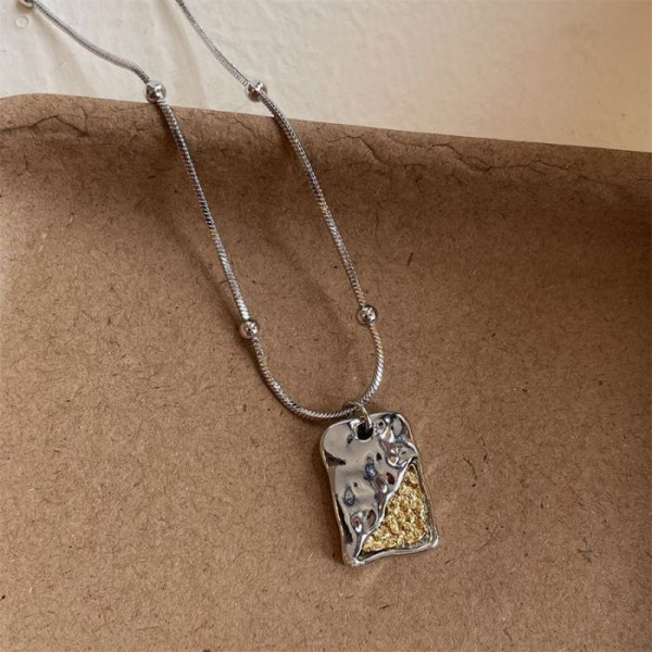 Серебристая цепочка с прямоугольной подвеской-пластиной CJL14741