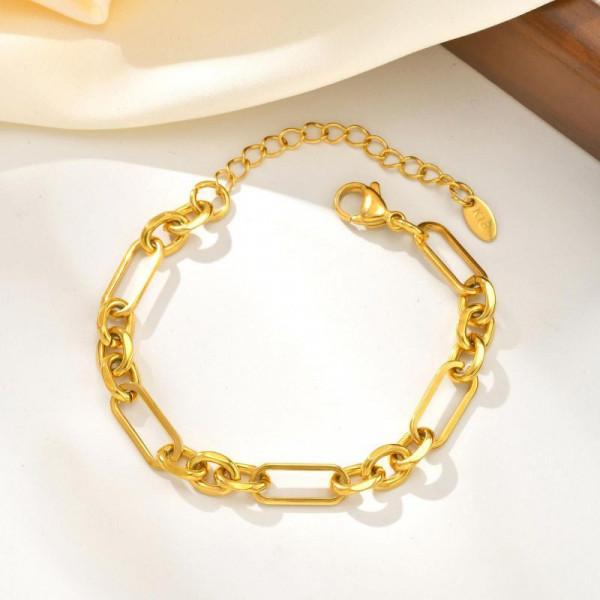 Браслет-цепочка из крупных звеньев в стиле минимализм CJP47832