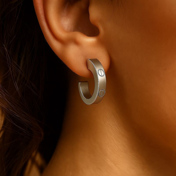 Серьги-полукольца с гравировкой 1J12046CJJ