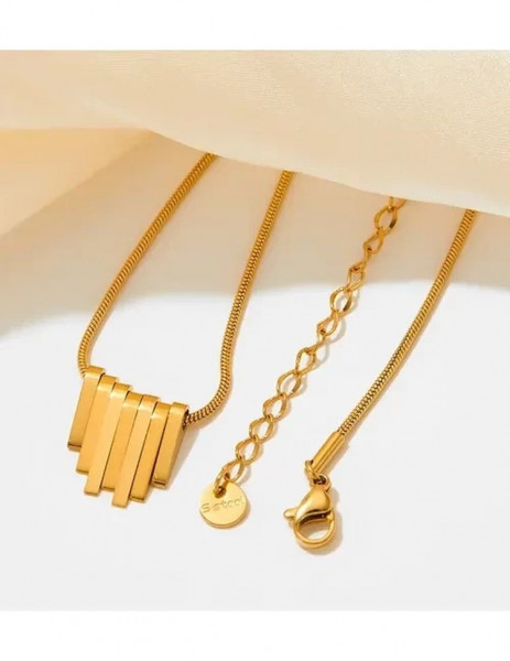 Эффектная цепочка с кулоном в виде золотистого веера J10098CJJ