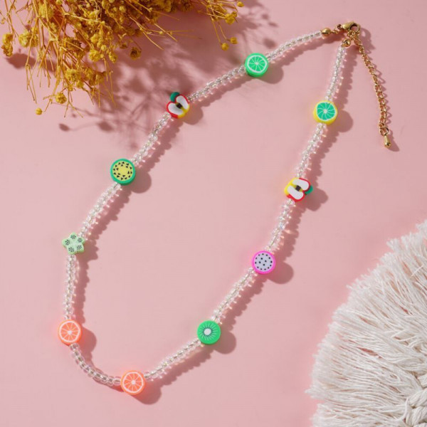 Яркие летние бусы с фруктовыми подвесками из акрила CJH76061
