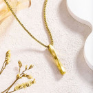 Стальное колье с витой подвеской-палочкой CJH15080