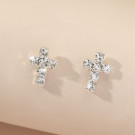 Серьги-пусеты Крестики с сияющими фианитами CJC63457