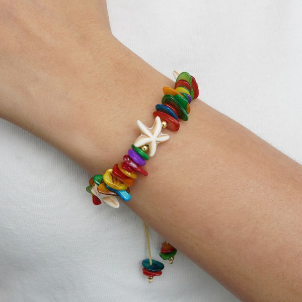 Браслет из ярких камней со снежинкой CJN44987