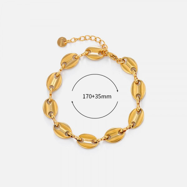 Браслет с плоскими овальными звеньями в стиле ретро CJN35897