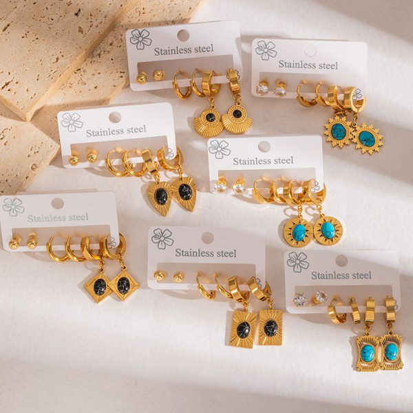 Стальной комплект бижутерии CJN43085