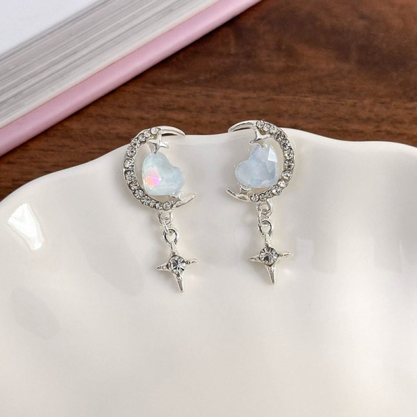 Серьги висячие Луна и звезды CJD81445