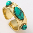 Кольцо в этническом стиле с крупной бирюзой CJL46835