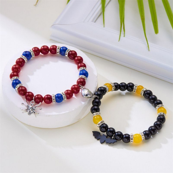 Парные браслеты спортивный шик с контрастными вставками CJP21028