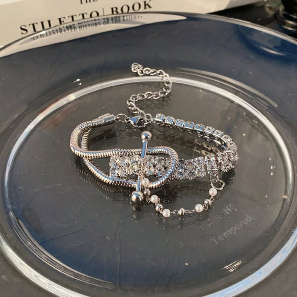 Двойной многослойный браслет с цветочной подвеской 1J11649CJJ