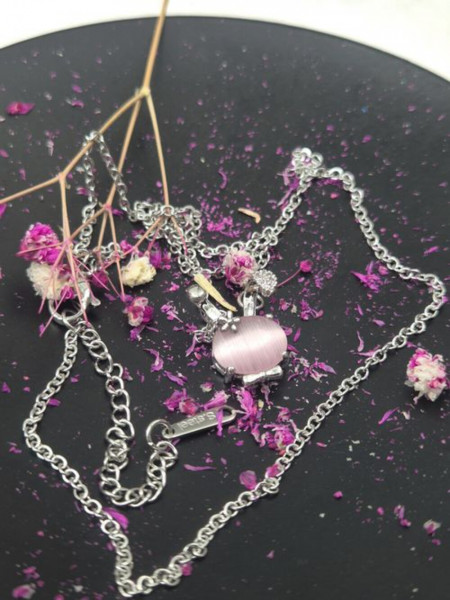 Очаровательная Цепочка с кулоном в форме розового зайчика J10968CJJ