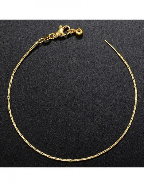 Тонкий золотистый браслет-нить T78338