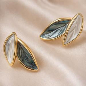 Серьги листья ювелирный сплав 1J12330CJJ