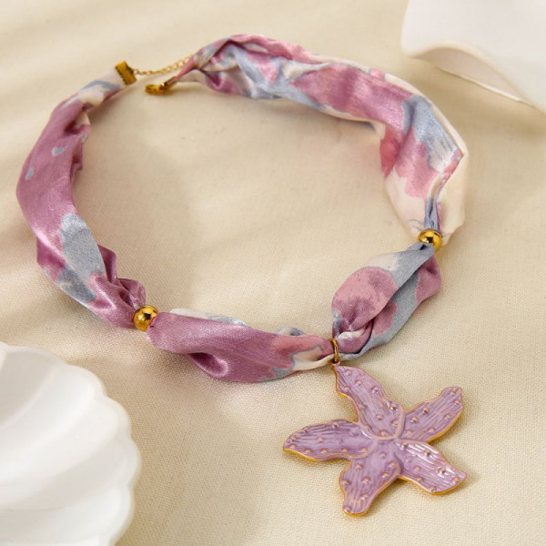 Текстильный чокер с морской звездой CJP49639