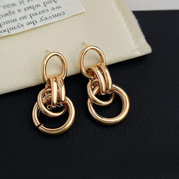 Серьги из переплетенных массивных металлических колец CJQ20333