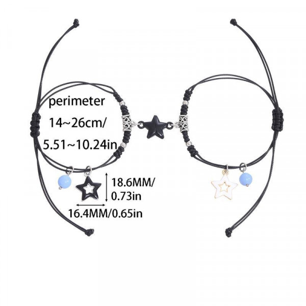 Парные браслеты небесные искры на тонком шнурке CJP38859
