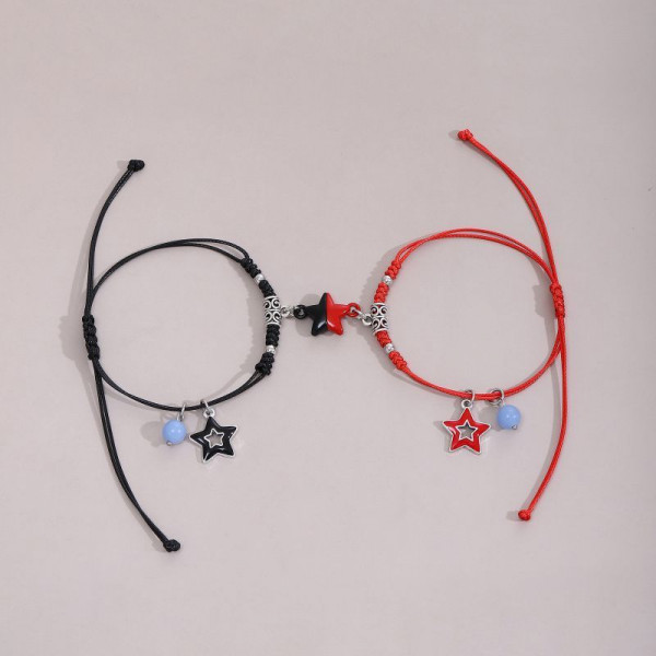 Парные браслеты небесные искры на тонком шнурке CJP38859