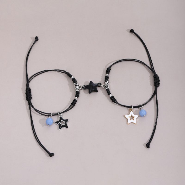 Парные браслеты небесные искры на тонком шнурке CJP38859