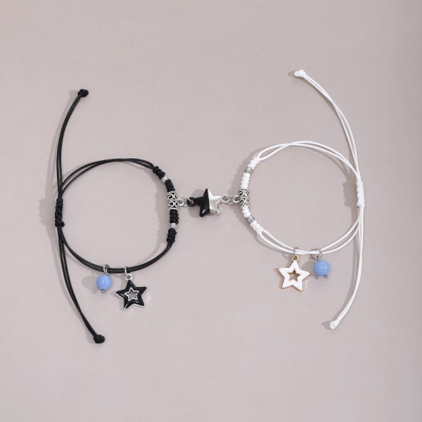 Парные браслеты небесные искры на тонком шнурке CJP38859
