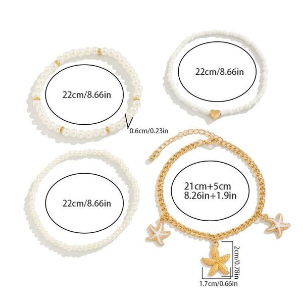 Браслет на ногу многослойный с камнями CJL50378