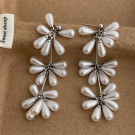 Длинные серьги каскады из жемчужных лепестков CJL80839