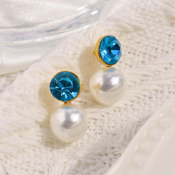 Серьги Висячие Кристаллы и Жемчуг CJR71195