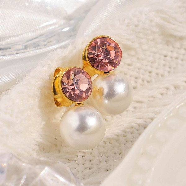 Серьги Висячие Кристаллы и Жемчуг CJR71195