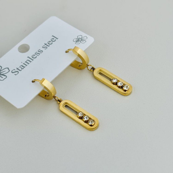 Серьги из стали с напылением золотом J11467CJJ