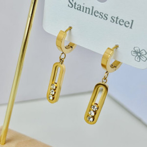 Серьги из стали с напылением золотом J11467CJJ