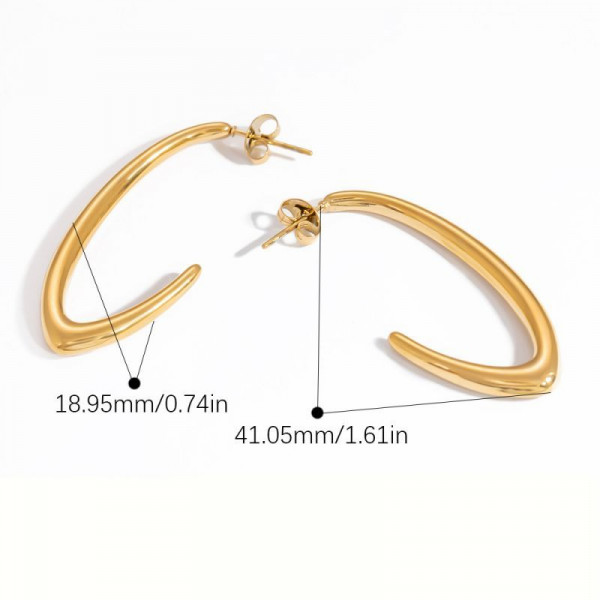 Серьги-кольца объемные глянцевые CJL24123