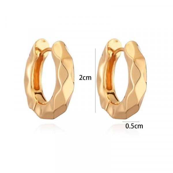 Массивные граненые серьги-кольца CJL20477