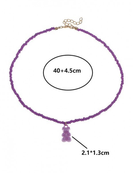 Яркие Бусы с подвеской в форме мишки Q14280MSK