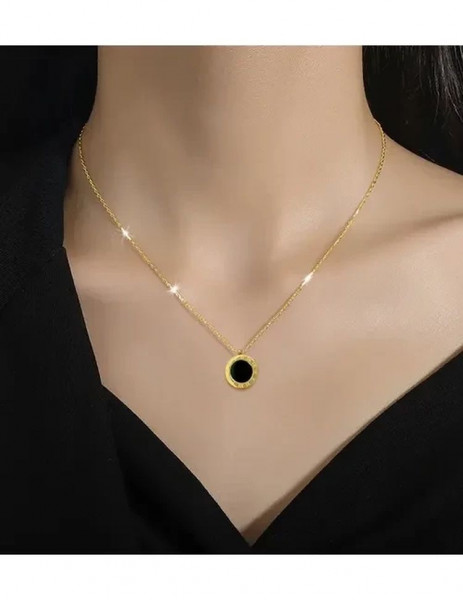 Двусторонняя цепочка с круглым кулоном и эмалью J10102CJJ