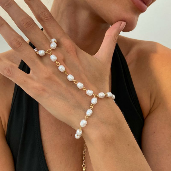 Браслет слейв жемчужный каскад в романтическом стиле CJM15294