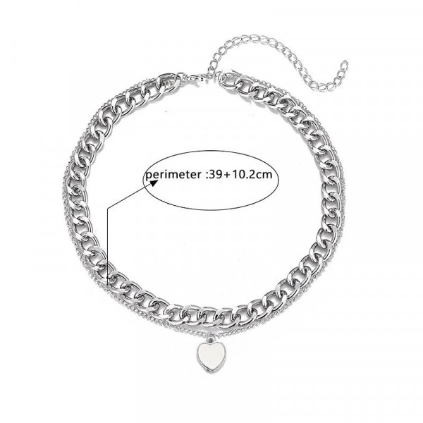 Стальная цепочка с плетением гурмет и подвеской-сердцем 1J12270CJJ