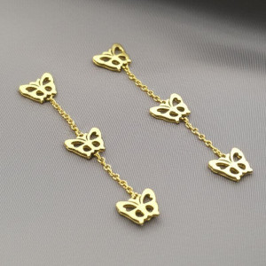 Длинные серьги-бабочки на цепочках 1J10349(CJJ)